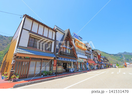 長野県木曽郡木曽町、木曽福島駅前の風景 141531470