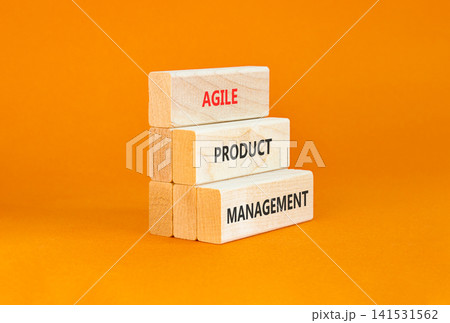 Agile product management words symbol. Concept words Agile product management on beautiful wooden blocks. Beautiful orange background. Business agile product management concept. Copy space. Agile product management words symbol. Concept words Agile product management on beautiful wooden blocks. Beautiful orange background. Business agile product management concept. Copy space. 141531562