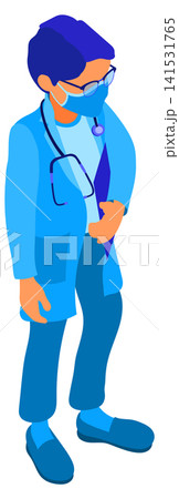 Doctor in mask with stethoscope stop coronavirus Doctor in mask with stethoscope stop coronavirus 141531765