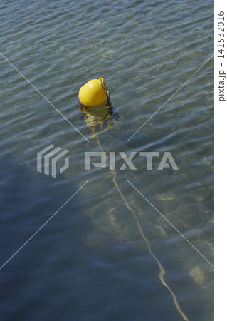 Yellow Buoy Floating in Sea Water Yellow Buoy Floating in Sea Water 141532016