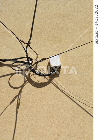 Electrical Junction Box and Cables on Wall 141532022