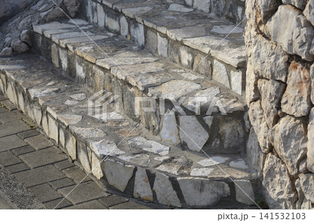 Traditional stone stairs texture background 141532103