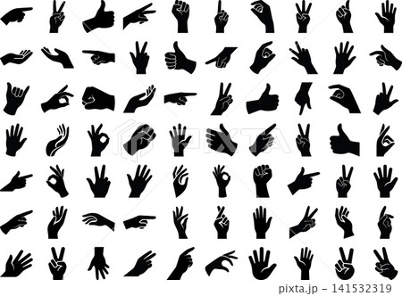 Set of vector hand signs and gestures 141532319