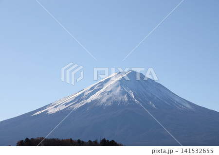Mount Fuji Snow Capped Peak Under Clear Blue Sky Japan Mount Fuji Snow Capped Peak Under Clear Blue Sky Japan 141532655