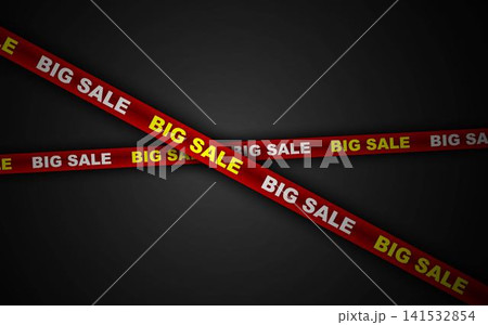 Big sale cross ribbon frame border design element. Warning tape line template for promotion, shopping. Graphic elements Big sale cross ribbon frame border design element. Warning tape line template for promotion, shopping. Graphic elements 141532854
