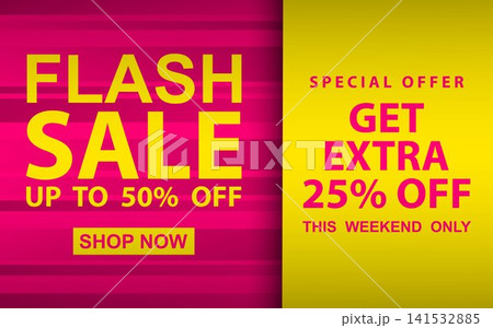 Sale banner template design, special sale offer. Vector design template for promotional events 141532885