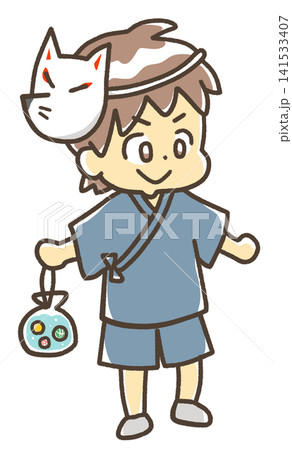 甚平を着た男の子のイラスト 141533407