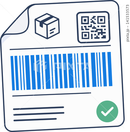 Shipping Label with Barcode and QR Code 141533573
