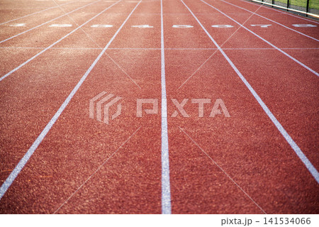 Running Track Lanes on Outdoor Athletic Field Running Track Lanes on Outdoor Athletic Field 141534066