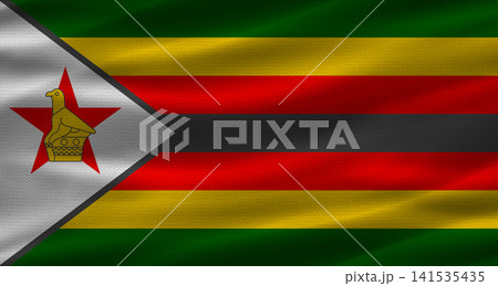 Flag of Liberia with fabric textured background. Close up of National flag of Liberia with realistic texture Flag of Liberia with fabric textured background. Close up of National flag of Liberia with realistic texture 141535435