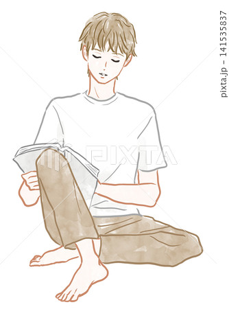 本を読む男性 本を読む男性 141535837