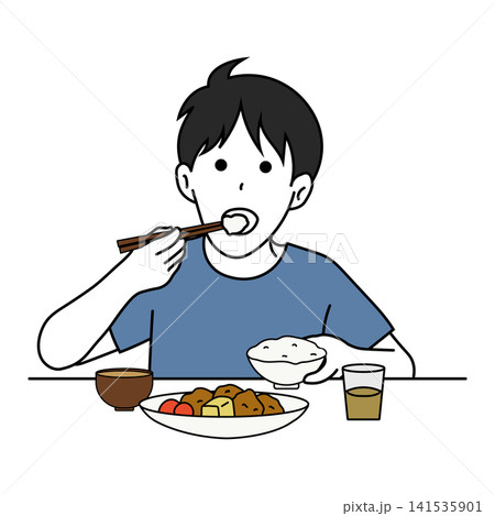 ご飯を食べる男の子 ご飯を食べる男の子 141535901