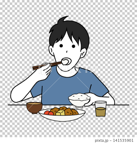 ご飯を食べる男の子 ご飯を食べる男の子 141535901