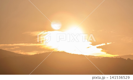 Panoramic view of Albano Lake coast at sunrise timelapse, Rome Province, Latium, central Italy Panoramic view of Albano Lake coast at sunrise timelapse, Rome Province, Latium, central Italy 141536529