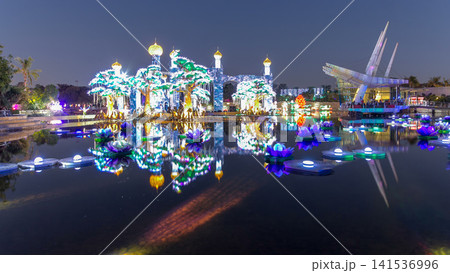 Dubai Glow Garden day to night timelapse is a state of Art architecture featuring environment friendly architecture Dubai Glow Garden day to night timelapse is a state of Art architecture featuring environment friendly architecture 141536996
