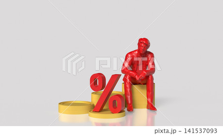 Businessman Planning Investment With Interest Rate Concept 3d render. Businessman Planning Investment With Interest Rate Concept 3d render. 141537093