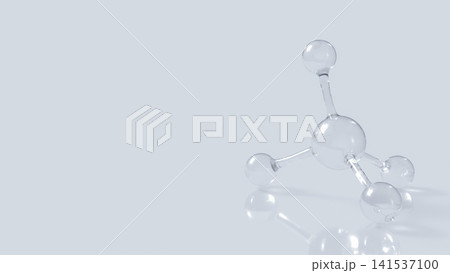 Transparent Methane Molecular Model on Minimal Background 3d rendering 141537100