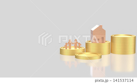 Family Home Investment and Financial Security Growth Concept 3d render. Family Home Investment and Financial Security Growth Concept 3d render. 141537114