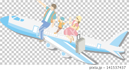 一家人乘飛機旅行 - 等距視角 - 人物 - 旅行 - 休閒 - 設計 - 插圖 一家人乘飛機旅行 - 等距視角 - 人物 - 旅行 - 休閒 - 設計 - 插圖 141537437