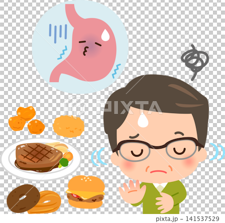 一位腸胃不好的中年男子,不愛吃油膩食物。 一位腸胃不好的中年男子,不愛吃油膩食物。 141537529