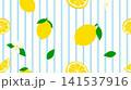 レモンとストライプのシームレスパターン 141537916