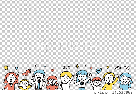 Illustrations of people of various generations, including businessmen, students, and seniors, looking happy. Illustrations of people of various generations, including businessmen, students, and seniors, looking happy. 141537968