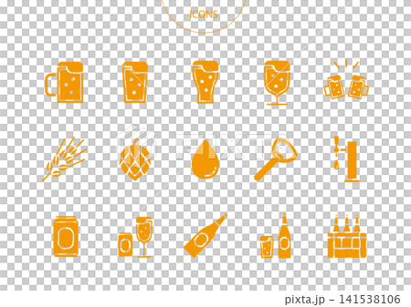 ビール アイコン ピクトグラム ベクター イラスト セット ビール アイコン ピクトグラム ベクター イラスト セット 141538106