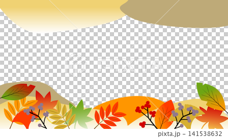 [Autumn] Tag for banner illustration material inspired by autumn foliage scenery 141538632