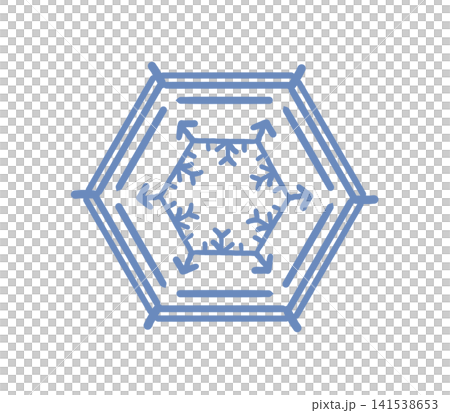 It is a line drawing featuring a snowflake pattern. 141538653