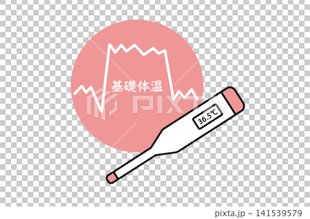 代表基礎體溫計的圖示和說明體溫變化的圖表。 代表基礎體溫計的圖示和說明體溫變化的圖表。 141539579