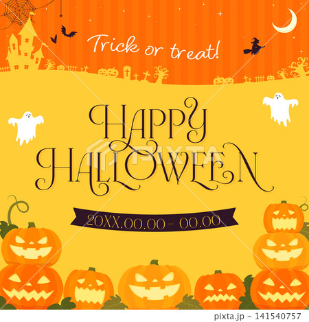 ハロウィンのシンプルなテンプレート2_正方形 141540757