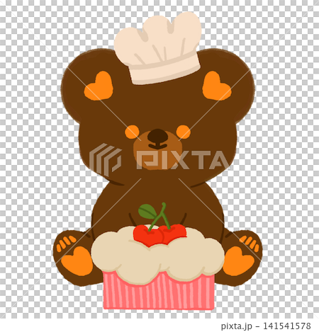 Retro Bear With Cute cake Retro Bear With Cute cake 141541578
