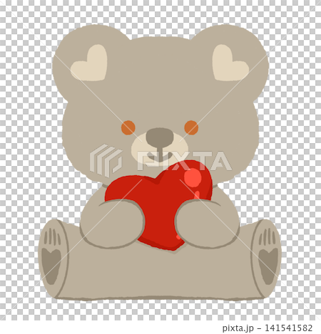 Cute Bear Holding Heart Cute Bear Holding Heart 141541582