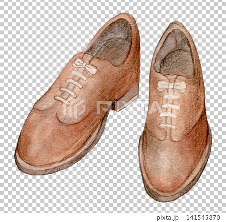Watercolor illustration, hand-drawn illustration, business shoes, businessman Watercolor illustration, hand-drawn illustration, business shoes, businessman 141545870