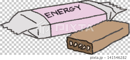 Color illustration of an energy bar for trail food (hiking, sports, outdoor activities, nutritional supplements) Color illustration of an energy bar for trail food (hiking, sports, outdoor activities, nutritional supplements) 141546282