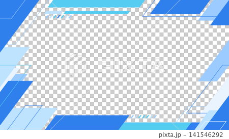 青の幾何学フレーム装飾 透過PNG 大きなコピースペース付きのビジネス素材 青の幾何学フレーム装飾 透過PNG 大きなコピースペース付きのビジネス素材 141546292