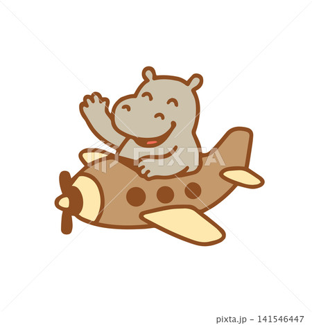 cute hippo on a plane cute hippo on a plane 141546447