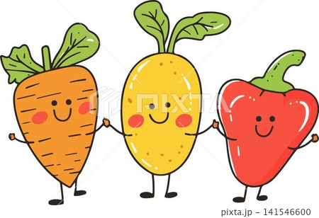 Adorable animated vegetables promoting healthy eating. Adorable animated vegetables promoting healthy eating. 141546600