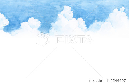 夏の入道雲　背景　水彩 イラスト 141546697