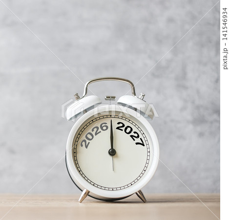 Happy New Year with vintage alarm clock and 2026 change to 2027 number. Merry Christmas, New Start, Resolution, countdown, Goals, Plan, Action and Mission Concept Happy New Year with vintage alarm clock and 2026 change to 2027 number. Merry Christmas, New Start, Resolution, countdown, Goals, Plan, Action and Mission Concept 141546934