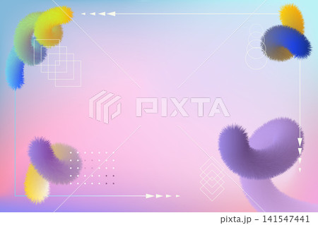 Colorful abstract design features soft, fluffy shapes in vibrant hues, creating playful and modern aesthetic Colorful abstract design features soft, fluffy shapes in vibrant hues, creating playful and modern aesthetic 141547441