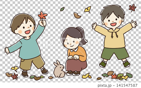 Autumn Children Illustrations Autumn Children Illustrations 141547587
