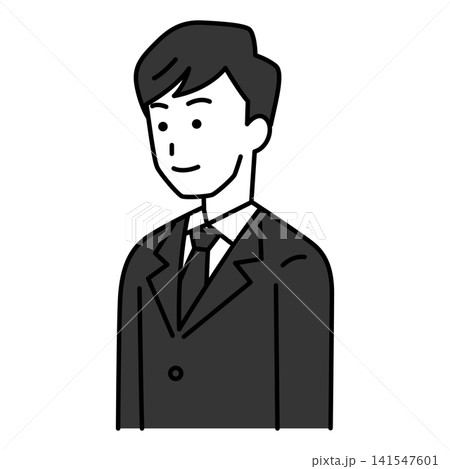 まっすぐ前を向いている黒いスーツの男性 まっすぐ前を向いている黒いスーツの男性 141547601