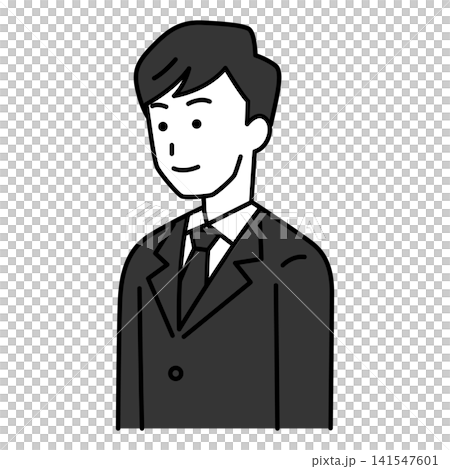 まっすぐ前を向いている黒いスーツの男性 まっすぐ前を向いている黒いスーツの男性 141547601