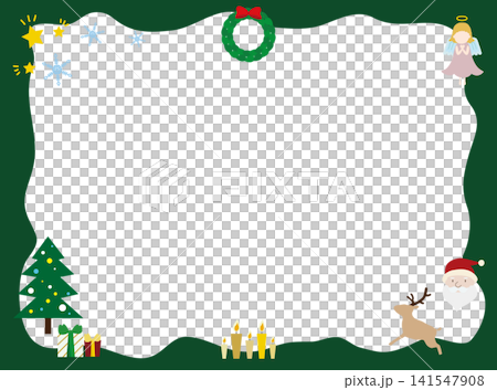 Cute Christmas-themed background frame (green) Cute Christmas-themed background frame (green) 141547908