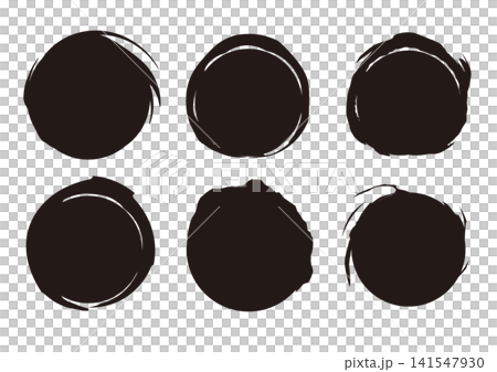 墨で描かれた丸 141547930