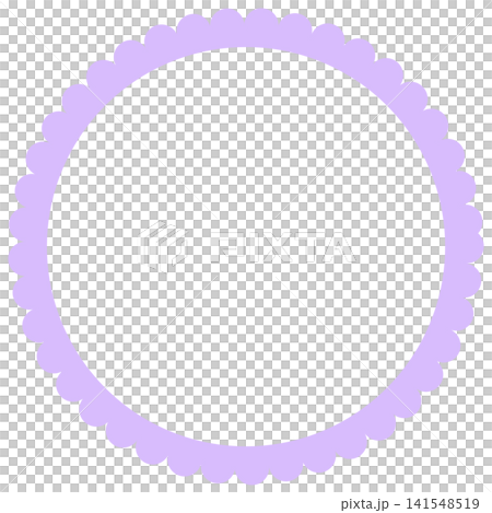 A round, flower-shaped frame in light purple. A round, flower-shaped frame in light purple. 141548519