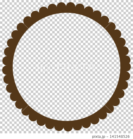 Brown flower-shaped round frame Brown flower-shaped round frame 141548526