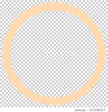 A round, light orange flower-shaped frame A round, light orange flower-shaped frame 141548527