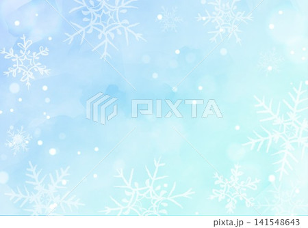 水彩画の雪柄背景 141548643